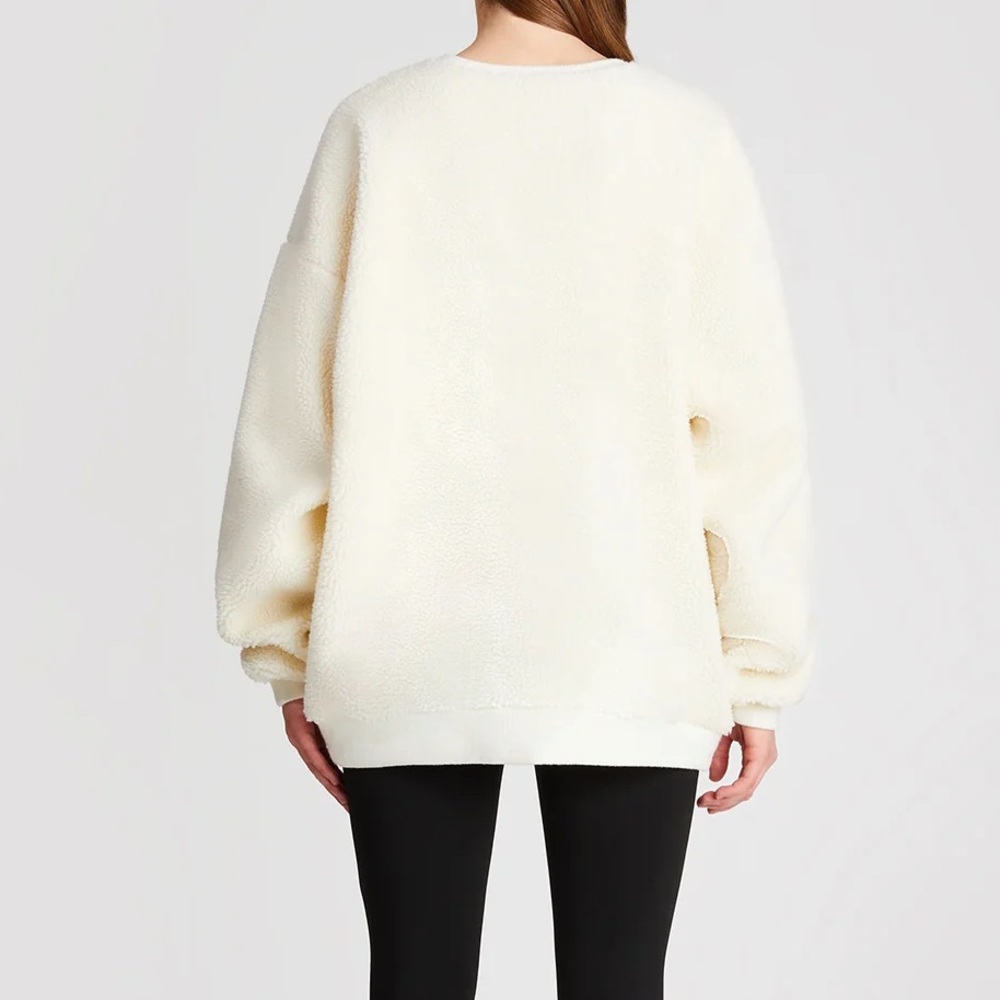 The Bar Gigi Sherpa Varsity sweatshirt like new 3x cream & black - Picture 5 of 8